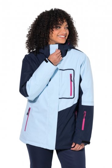 Ulla Popken 855307 HYPRAR ski-jas met afneembare capuchon Donkerblauw - Skikleding - 