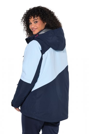 Ulla Popken 855307 HYPRAR ski-jas met afneembare capuchon Donkerblauw - Skikleding - 