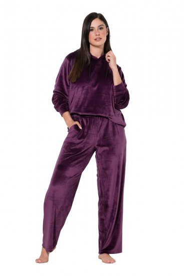 Ulla Popken 856119 Loungebroek Pruim - Pyjama's en Loungewear - 