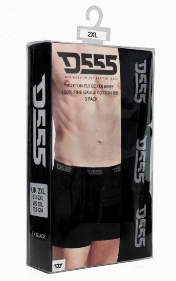 D555 Driver Boxershorts 3-pack Black - Ondergoed & zwem - Grote Maten Ondergoed Heren