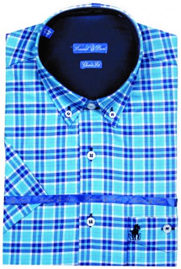Forestal 901220E Check Shirt Blue - Overhemden - Overhemden Grote Maten Heren