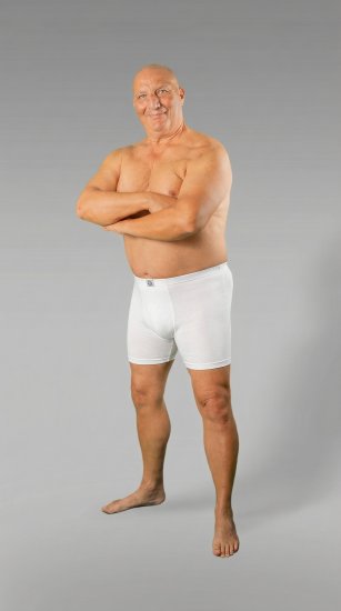 20 Nodi 938 Stretch Cotton Boxer with Embroidered Long Leg White - Boxershorts - Grote Maten Boxershorts Heren