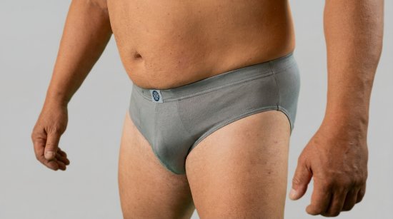 20 Nodi 974 Stretch Cotton Briefs with Internal Elastic Band and Low Rise Grey - Slips - Herenslips in Grote Maten 