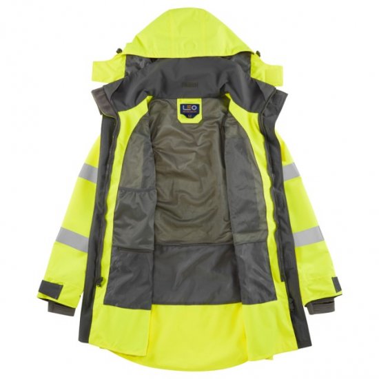 Leo Eastleigh Ecoviz 10K Performance Breathable Anorak Hi-Vis Yellow - Werkkleding - Werkkleding Grote Maten Heren