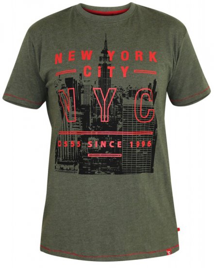 D555 Alex T-shirt Khaki - T-shirts - Grote Maten T-shirts Heren