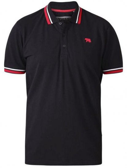 D555 Allante 1 Pique Polo Black - Polo shirts - Grote Maten Poloshirts Heren