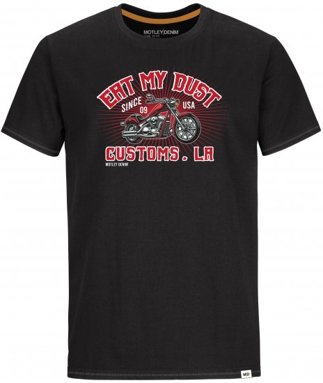 Motley Denim T-shirt Amble Black - T-shirts - Grote Maten T-shirts Heren