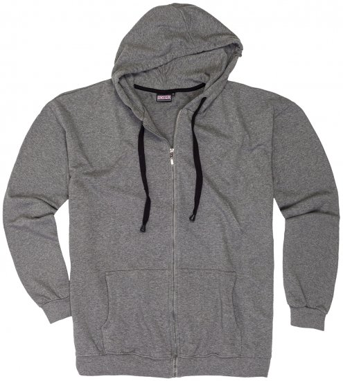 Adamo Athen Hoodie with Zipper Grey - Sweaters & hoodies - Sweaters & Hoodies Grote Maten Heren