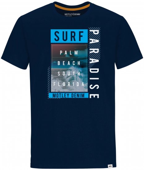 Motley Denim Bolton T-shirt Navy - T-shirts - Grote Maten T-shirts Heren