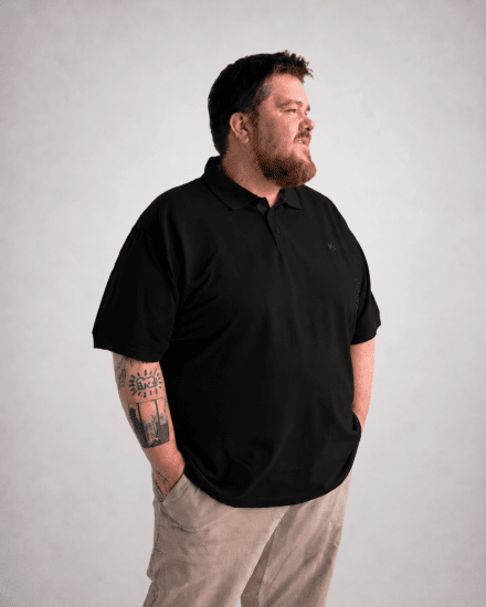 Motley Denim Bratislava Polo Black - Polo shirts - Grote Maten Poloshirts Heren