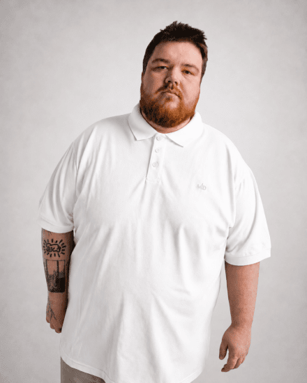 Motley Denim Bratislava Polo White - Polo shirts - Grote Maten Poloshirts Heren