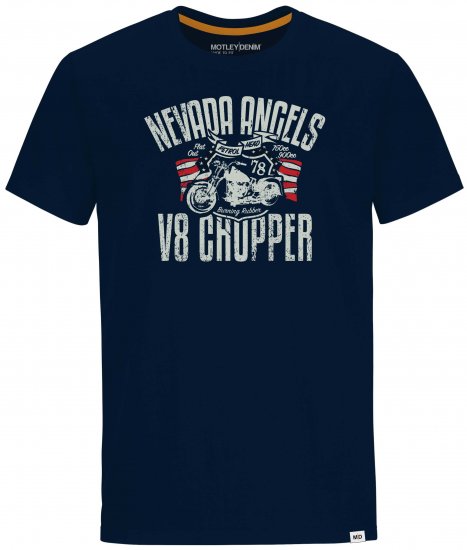 Motley Denim Cambridge T-shirt Navy - T-shirts - Grote Maten T-shirts Heren