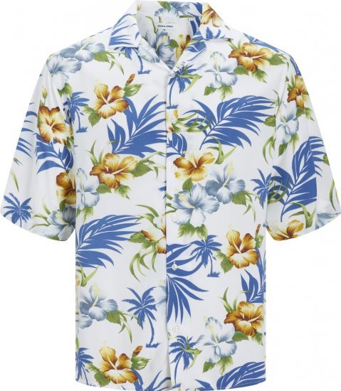 Jack & Jones JJEJEFF RESORT SHIRT Cloud Dancer - Overhemden - Overhemden Grote Maten Heren