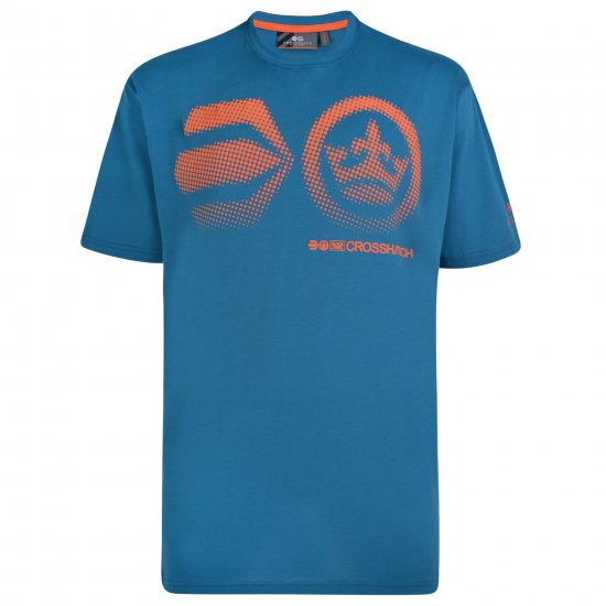 Crosshatch Kravtar T-shirt Blue - T-shirts - Grote Maten T-shirts Heren