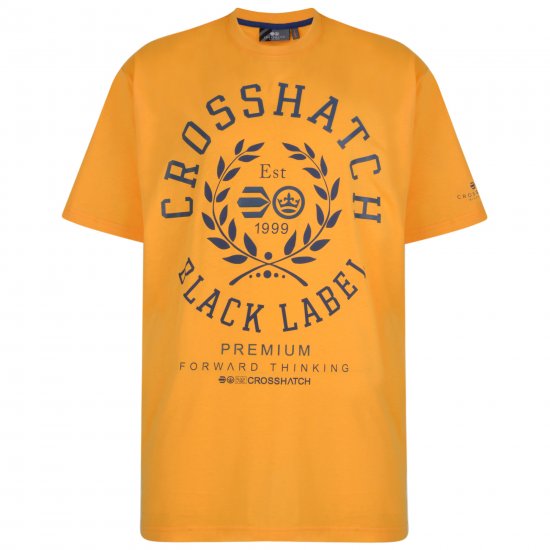 Crosshatch Laygos T-shirt Yellow - T-shirts - Grote Maten T-shirts Heren