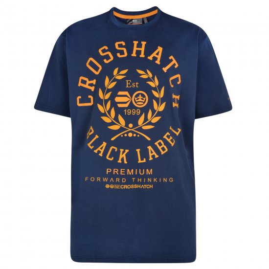 Crosshatch Laygos T-shirt Navy - T-shirts - Grote Maten T-shirts Heren