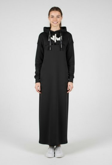 Nora Mikken MARI Maxi Hoodie Dress Black - Sweaters & hoodies - 