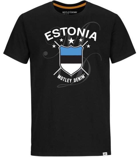 Motley Denim Estonia T-shirt Black - T-shirts - Grote Maten T-shirts Heren