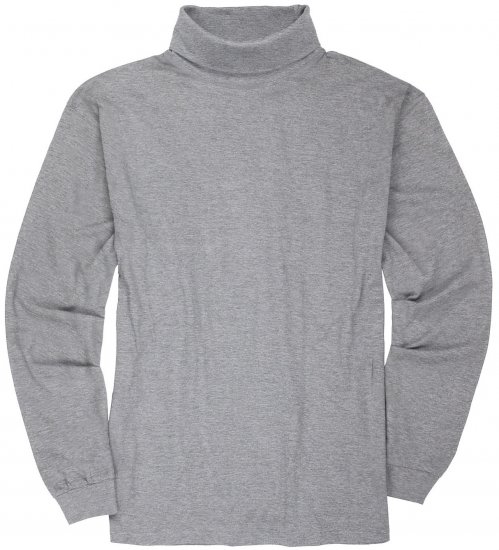 Adamo Fabio Comfort fit Turtleneck Long sleeve T-shirt Grey - T-shirts - Grote Maten T-shirts Heren