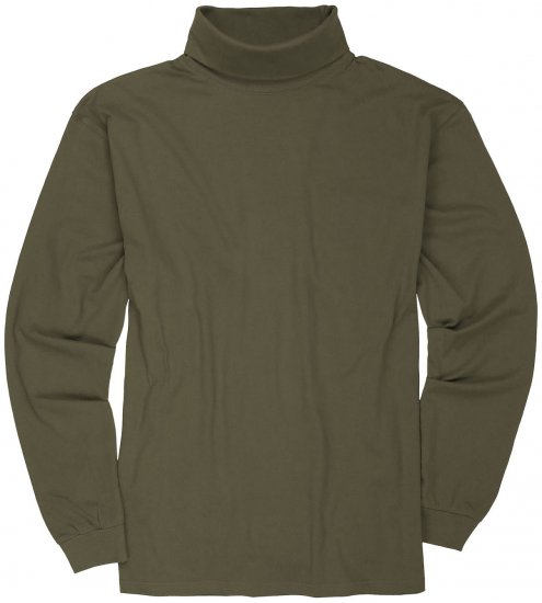 Adamo Fabio Comfort fit Turtleneck Long sleeve T-shirt Khaki - T-shirts - Grote Maten T-shirts Heren