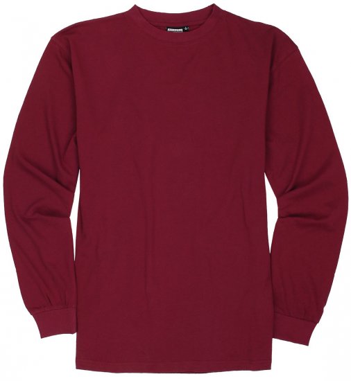 Adamo Floyd Comfort fit Long sleeve T-shirt Burgundy - T-shirts - Grote Maten T-shirts Heren
