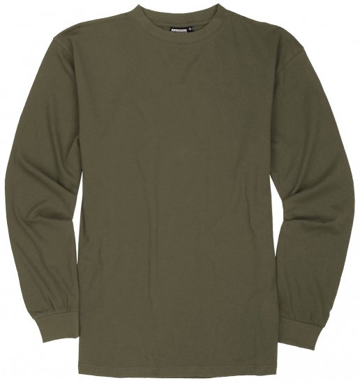 Adamo Floyd Comfort fit Long sleeve T-shirt Khaki - T-shirts - Grote Maten T-shirts Heren