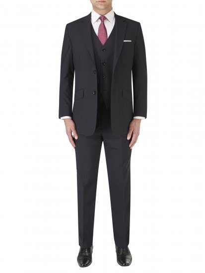 Skopes Darwin Waistcoat Black stripe - Pakken - Grote Maten Kostuum Heren