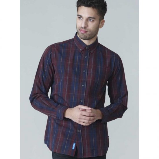 D555 Grady Long Sleeve Check Shirt - Overhemden - Overhemden Grote Maten Heren