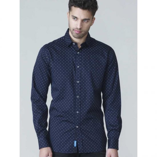 D555 Rashard Long Sleeve Printed Shirt - Overhemden - Overhemden Grote Maten Heren
