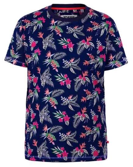 D555 Fraser Hawaiian Print Crew Neck T-Shirt - T-shirts - Grote Maten T-shirts Heren