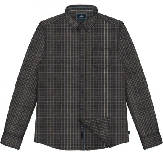 Double Outfitters FS-5230 Geruit overhemd Navyblauw/Bruin - Overhemden - Overhemden Grote Maten Heren