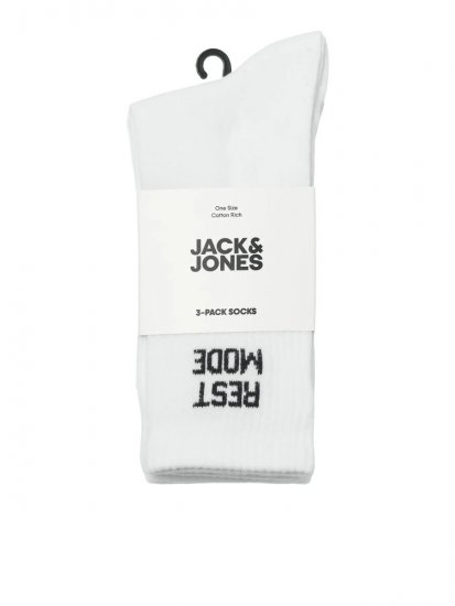 Jack & Jones Power Statements Tennissokken Wit 3-pack - Ondergoed & zwem - Grote Maten Ondergoed Heren