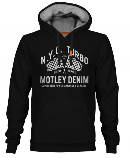 Motley Denim Halifax Hoodie Black - Sweaters & hoodies - Sweaters & Hoodies Grote Maten Heren