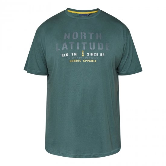 North Latitude T-Shirt Groen/Kaki - T-shirts - Grote Maten T-shirts Heren