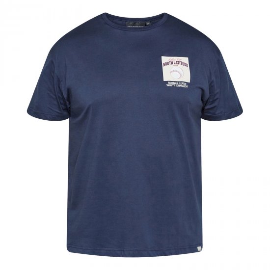 North Latitude T-Shirt With Print Navyblauw - TALL T-shirts - TALL T-Shirts Heren