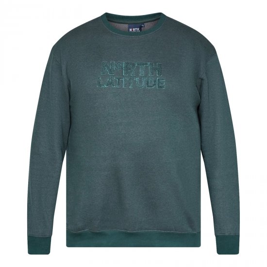 North Latitude Crewneck Logo Sweat Groen/Kaki - TALL sweatshirts - TALL sweatshirts en hoodies