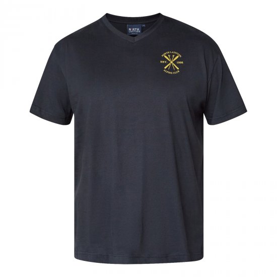North Latitude Alpine Club T-Shirt Zwart - TALL T-shirts - TALL T-Shirts Heren