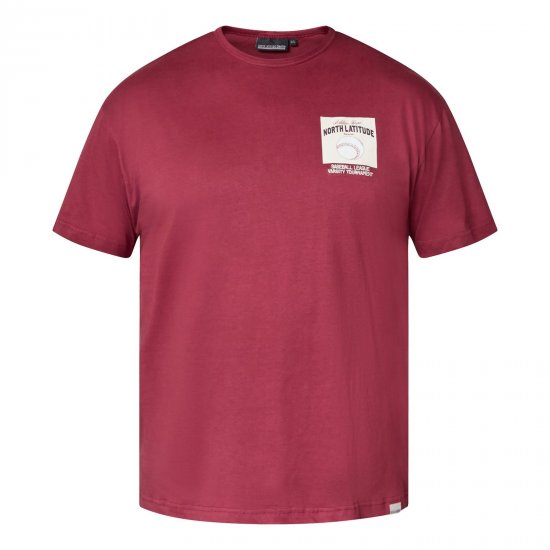 North Latitude T-Shirt With Print Rood - T-shirts - Grote Maten T-shirts Heren