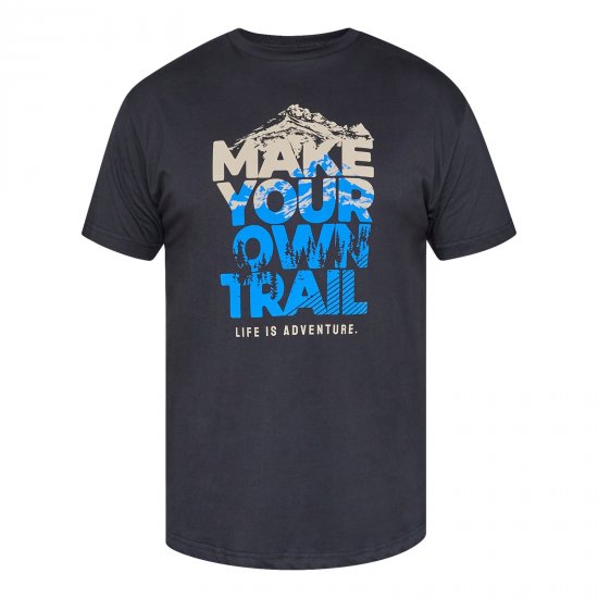 North Latitude Trail T-Shirt Zwart - T-shirts - Grote Maten T-shirts Heren