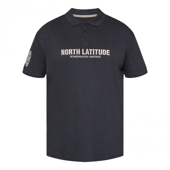 North Latitude Logo Polo Zwart - TALL polo's - TALL poloshirts met extra lengte