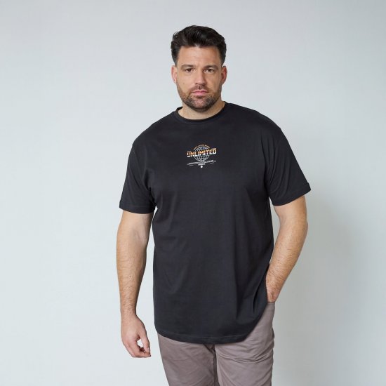 North Latitude T-Shirt With Print Zwart - T-shirts - Grote Maten T-shirts Heren