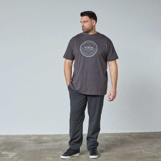 North Latitude T-Shirt Grijs/Charcoal - TALL T-shirts - TALL T-Shirts Heren