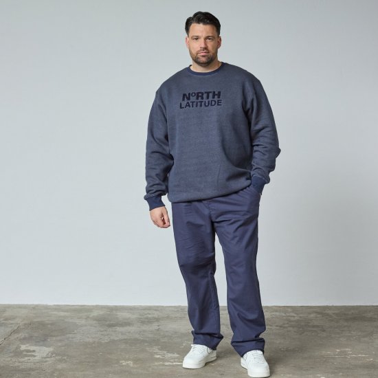 North Latitude Crewneck Logo Sweat Navyblauw - TALL sweatshirts - TALL sweatshirts en hoodies