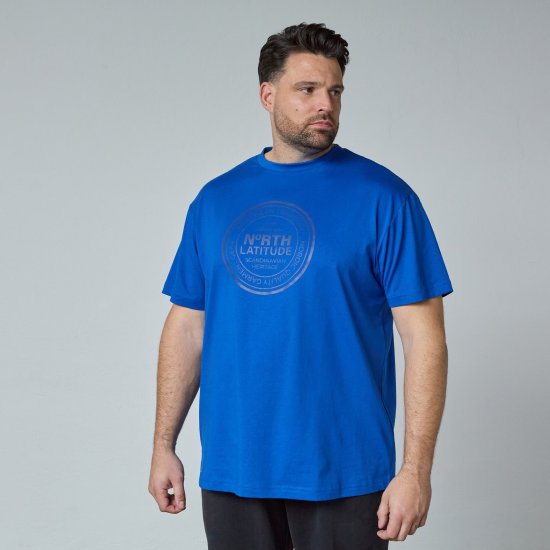 North Latitude T-Shirt Blauw - T-shirts - Grote Maten T-shirts Heren