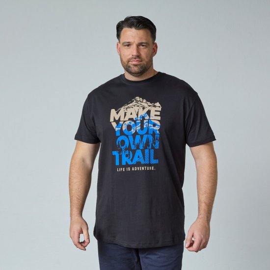 North Latitude Trail T-Shirt Zwart - T-shirts - Grote Maten T-shirts Heren