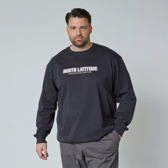 North Latitude Crewneck Sweatshirt Zwart - Sweaters & hoodies - Sweaters & Hoodies Grote Maten Heren