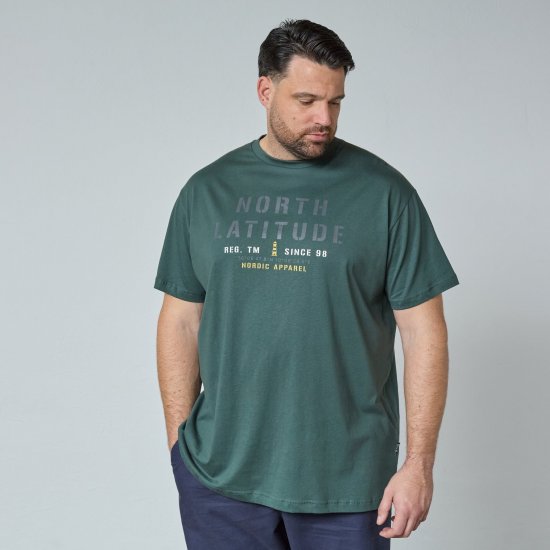 North Latitude T-Shirt Groen/Kaki - T-shirts - Grote Maten T-shirts Heren