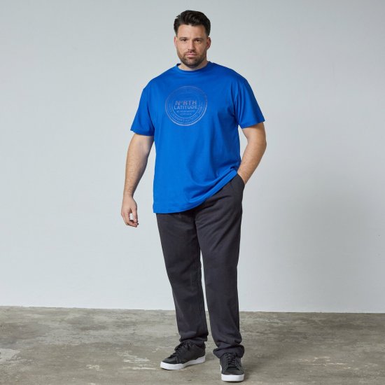 North Latitude T-Shirt Blauw - TALL T-shirts - TALL T-Shirts Heren