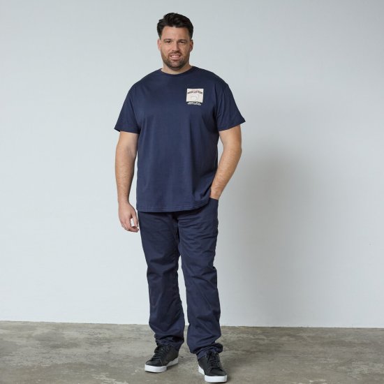 North Latitude T-Shirt With Print Navyblauw - TALL T-shirts - TALL T-Shirts Heren