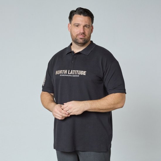 North Latitude Logo Polo Zwart - Polo shirts - Grote Maten Poloshirts Heren